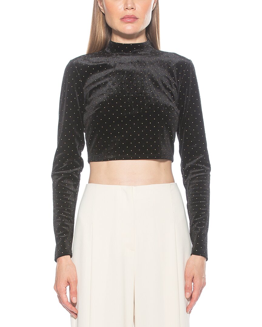 Alexia Admor Women's Ari Polka Dot Velvet Crop Top