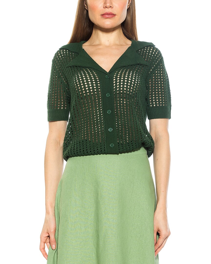 Alexia Admor Josi Crochet Button-up Top
