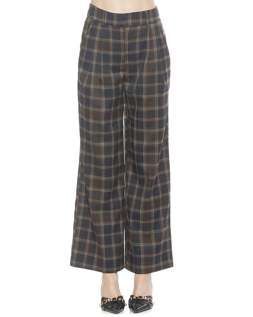Alexia Admor Plaid Wide Leg Pants