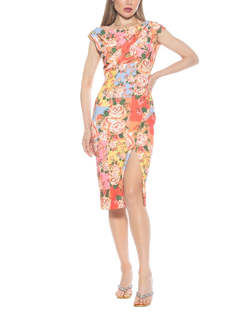 Alexia Admor Lavender One-shoulder Slit Midi Dress