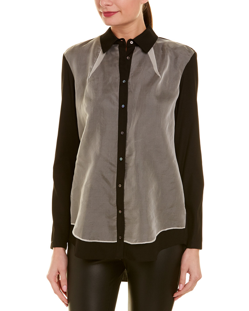 Image of Nicole Miller Artelier Silk-Blend Shirt