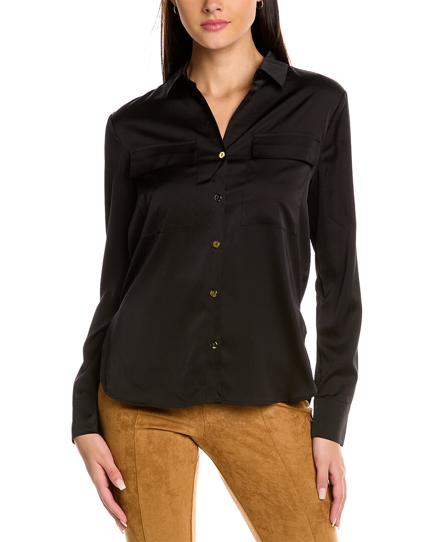 Shop Alexia Admor Classic Front Pockets Shirt In Black