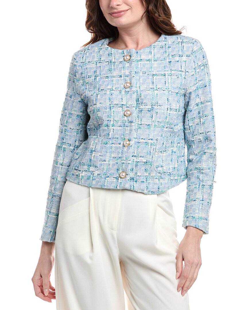 Shop Nanette Lepore Nanette Tweed Jacket In Blue