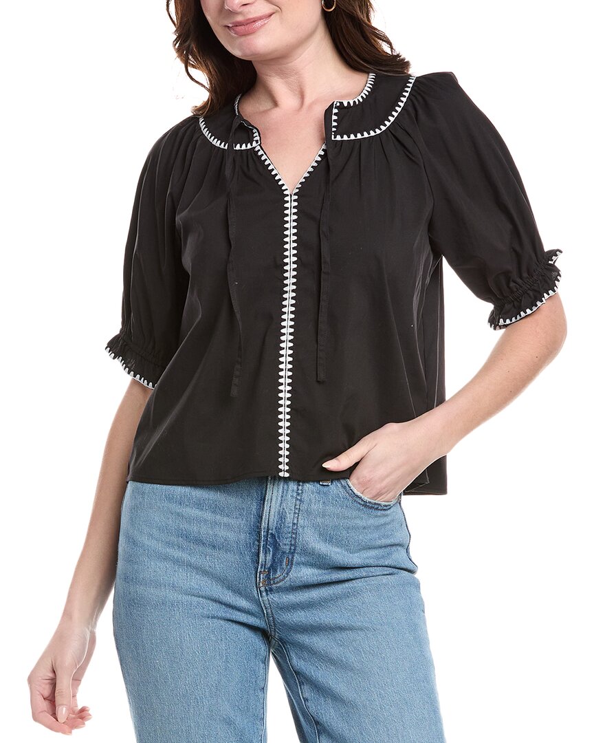 NANETTE LEPORE NANETTE NANETTE LEPORE EMBROIDERED TRIM TOP