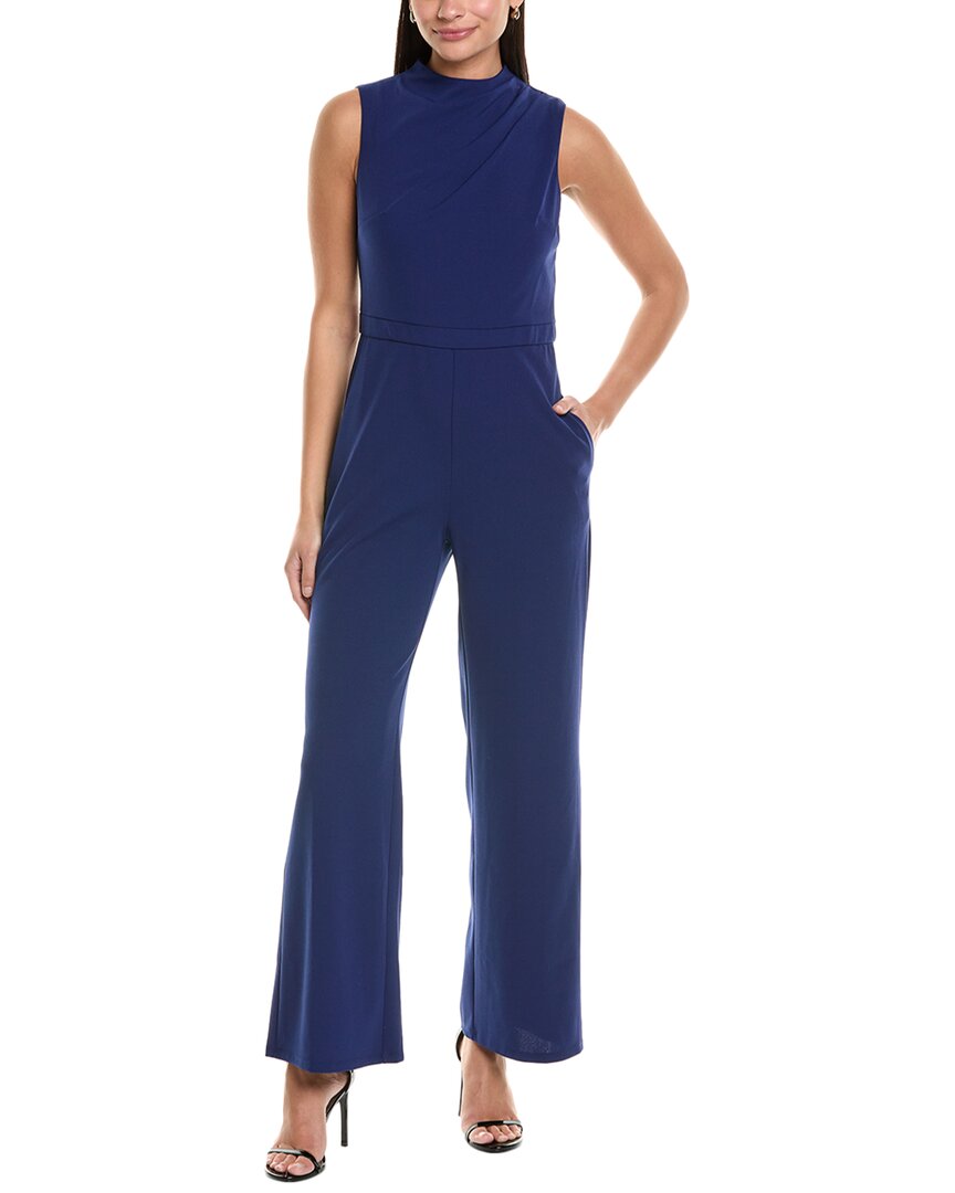 Maggy London Mock Neck Jumpsuit In Blue