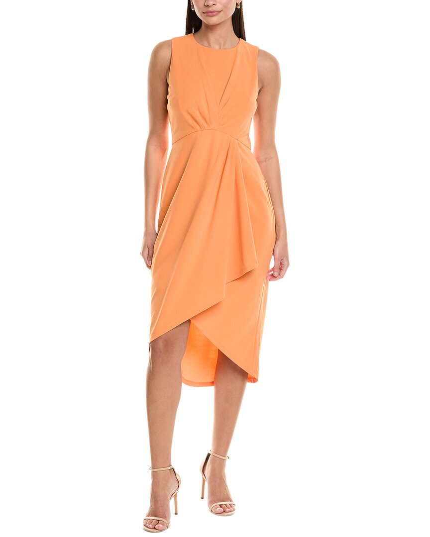 Maggy London Tulip Wrap Midi Dress In Orange