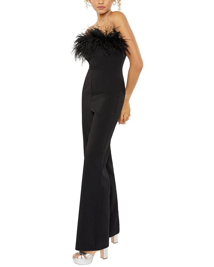 Likely Desi Feather-trimmed Jumpsuit In Black