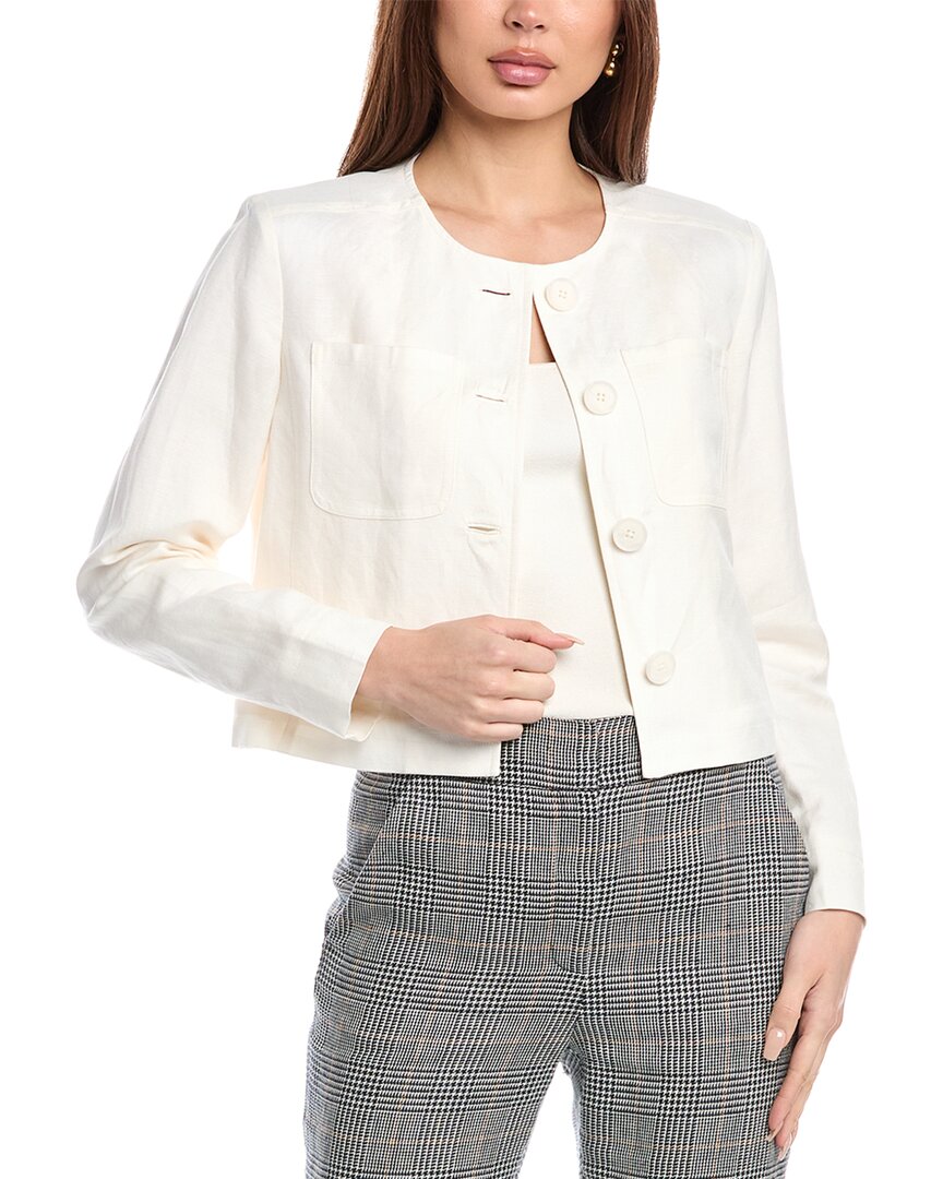 Shop Anne Klein Drape Front Cardigan In White