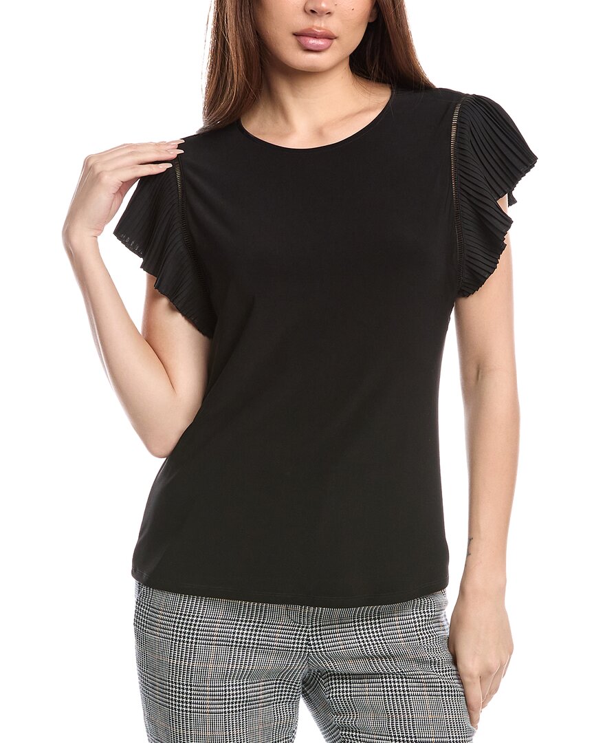 ANNE KLEIN ANNE KLEIN PLEATED FLUTTER SLEEVE TANK