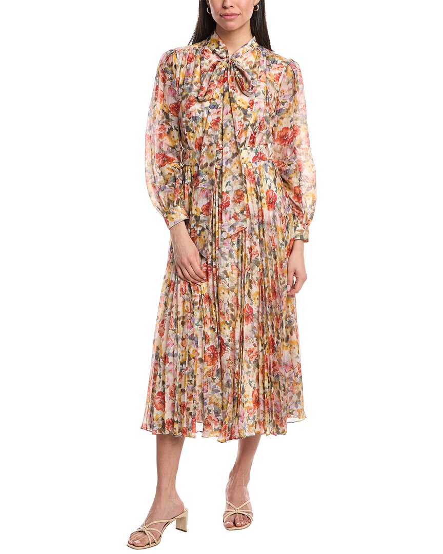 Mikael Aghal Midi Dress In Pink