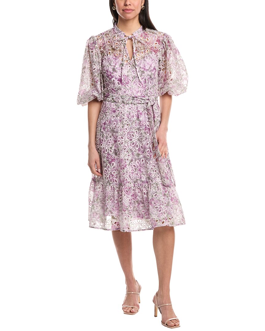 Mikael Aghal Midi Dress In Purple