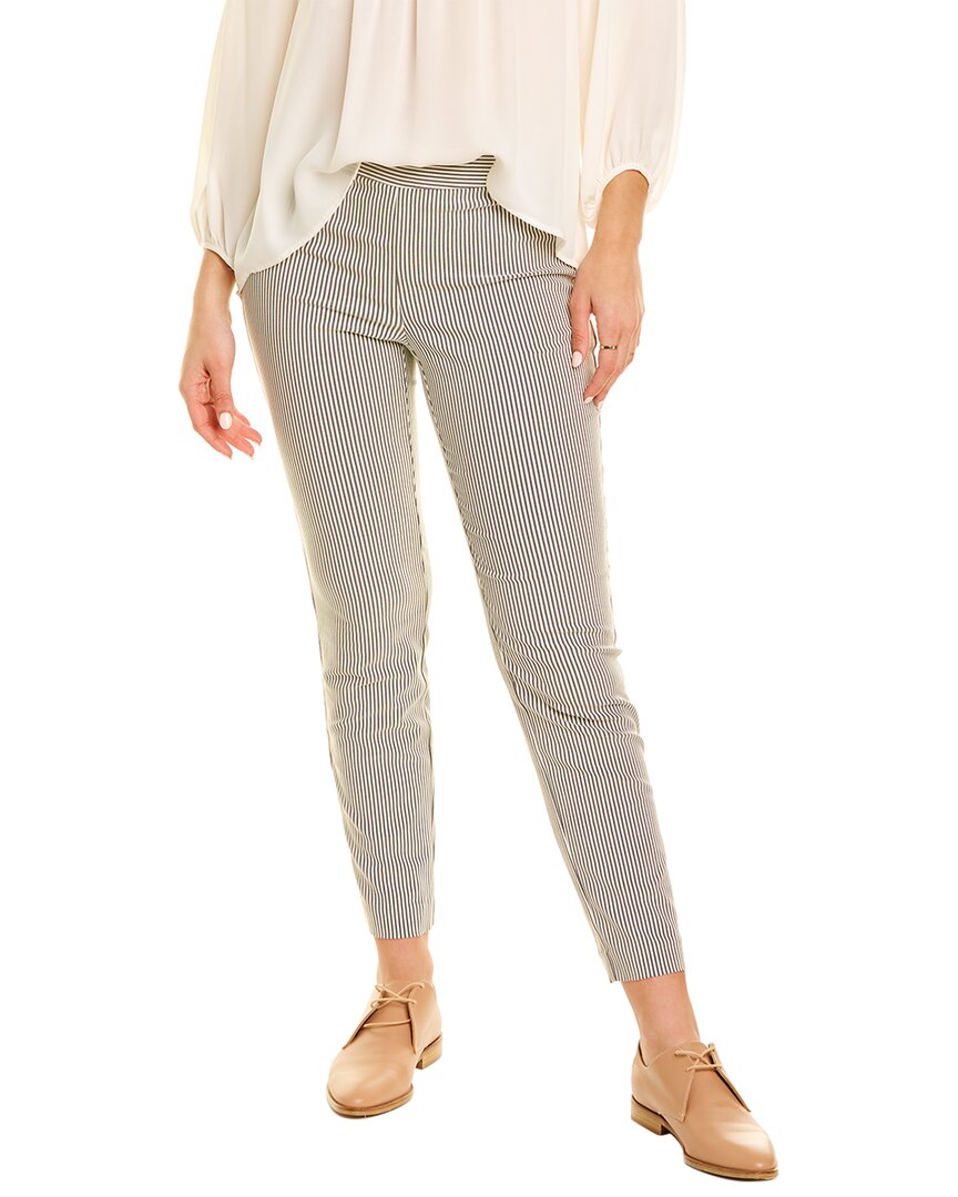 Donna Karan Skinny Side Zip Pant In White