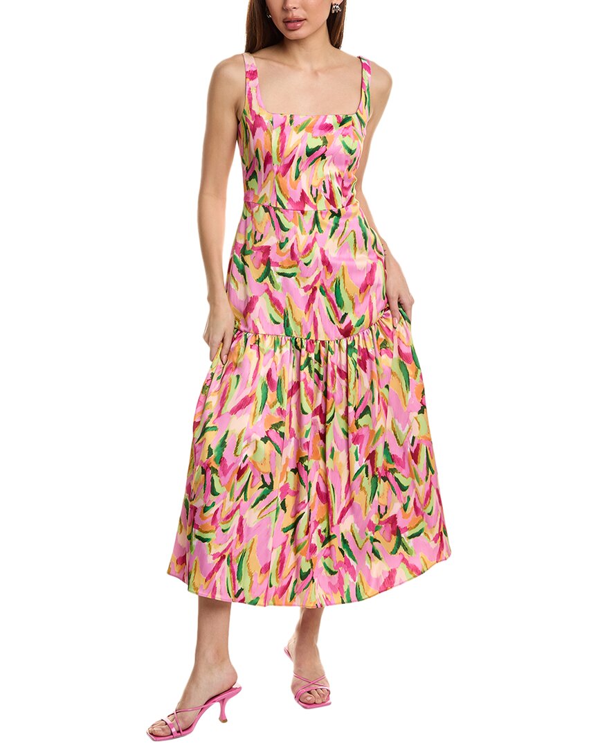 Adrianna Eve Adrianna By Adrianna Papell Eve Printed Fit & Flare Dress In Pink