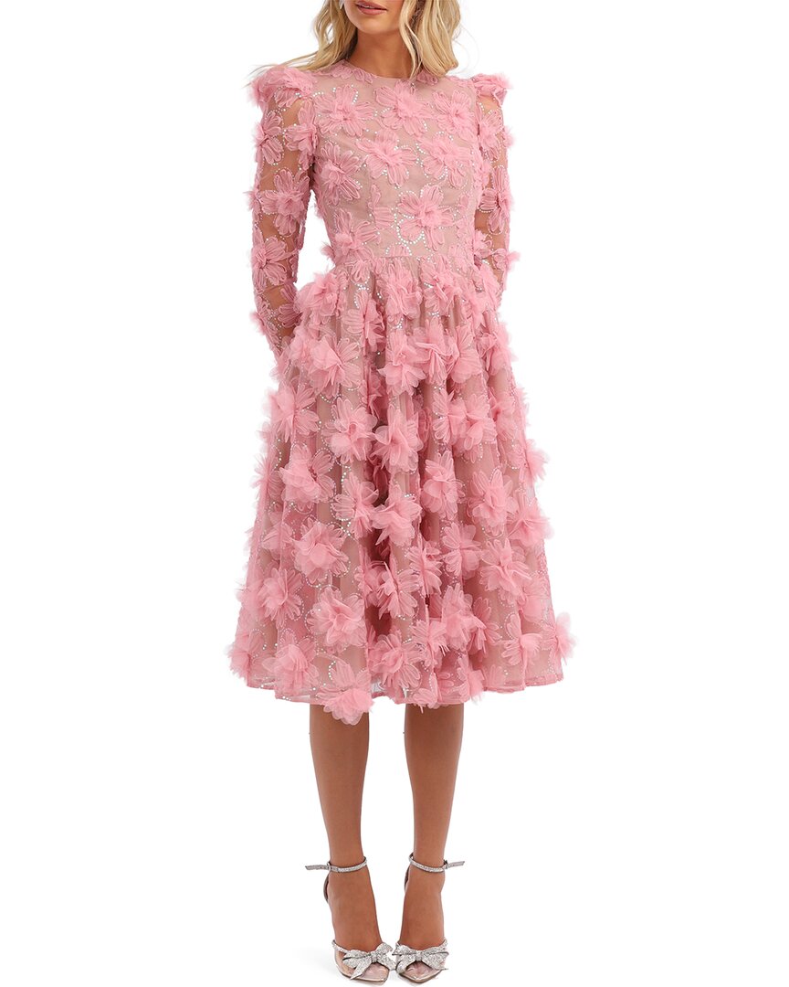 Helsi Lisa 3d Floral Long Sleeve Cocktail Dress