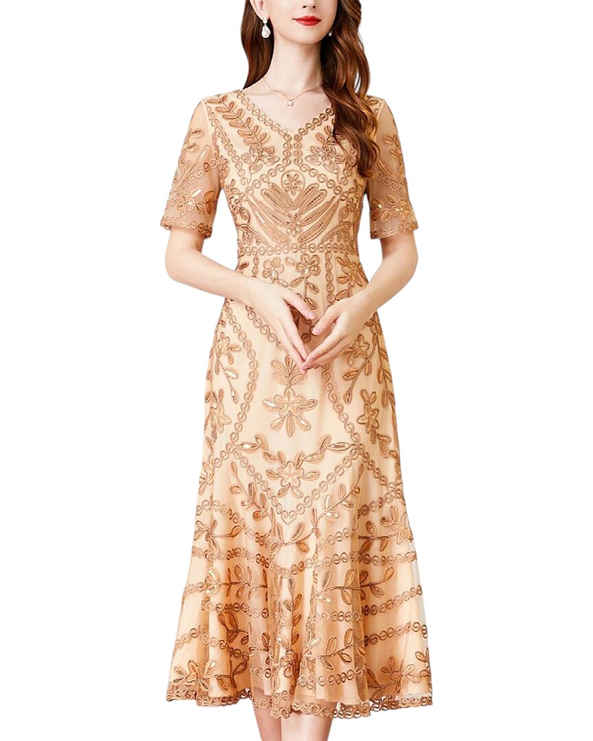 Lebrin Atelier Midi Dress In Brown
