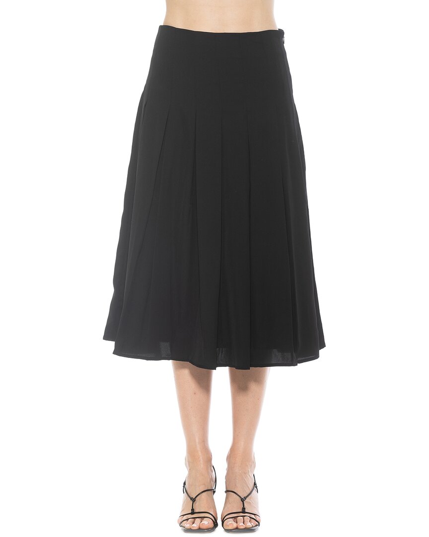 Alexia Admor Shilo Pleated Midi Skirt In Black