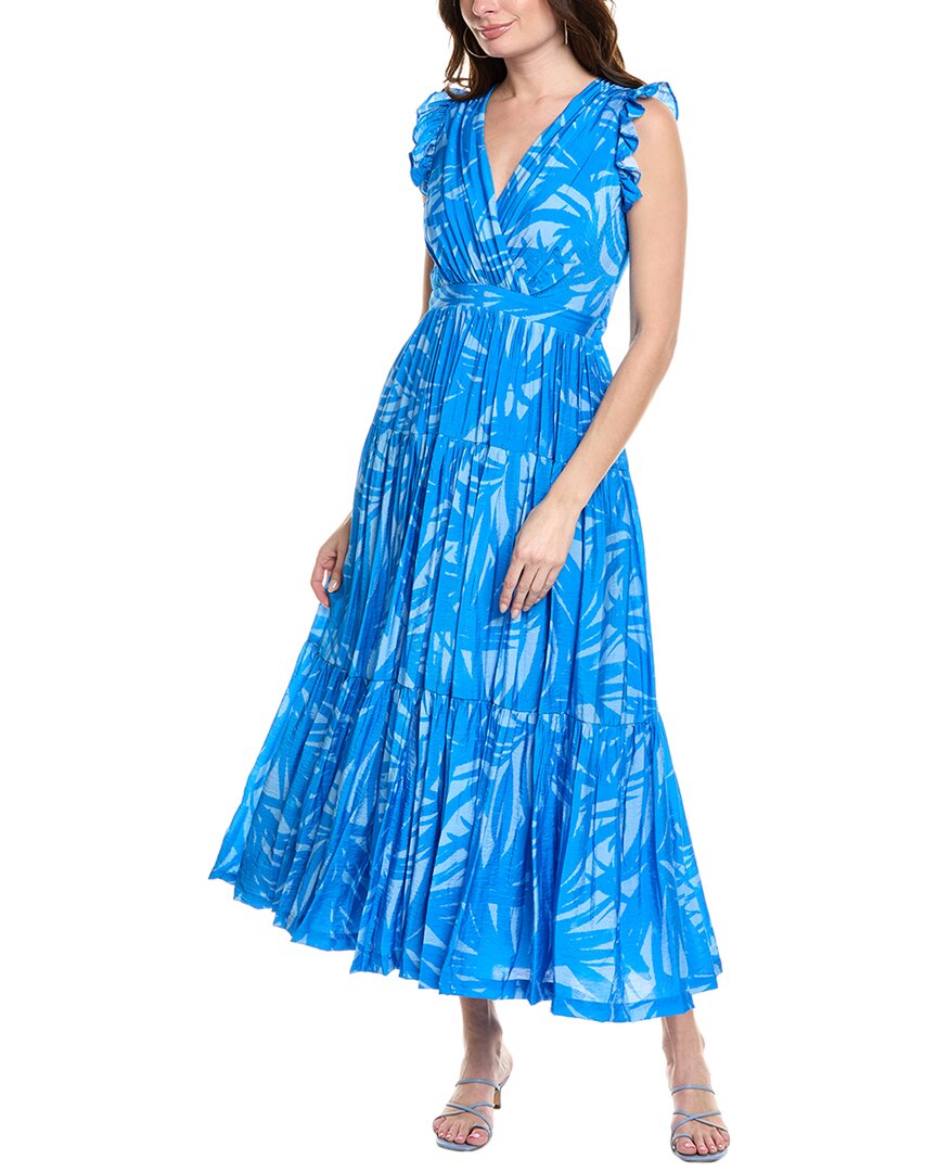 Taylor Tiered Midi Dress In Blue