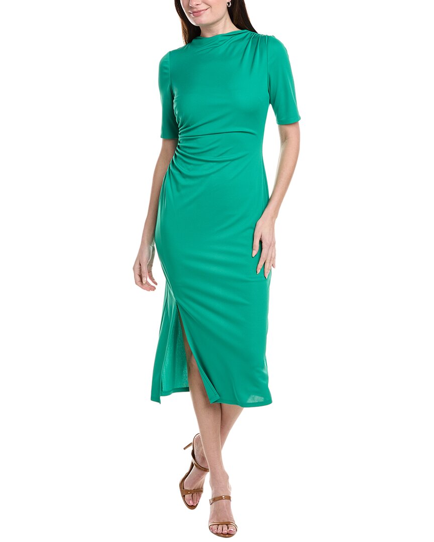 Anne Klein Short Sleeve Midi Dress In Green