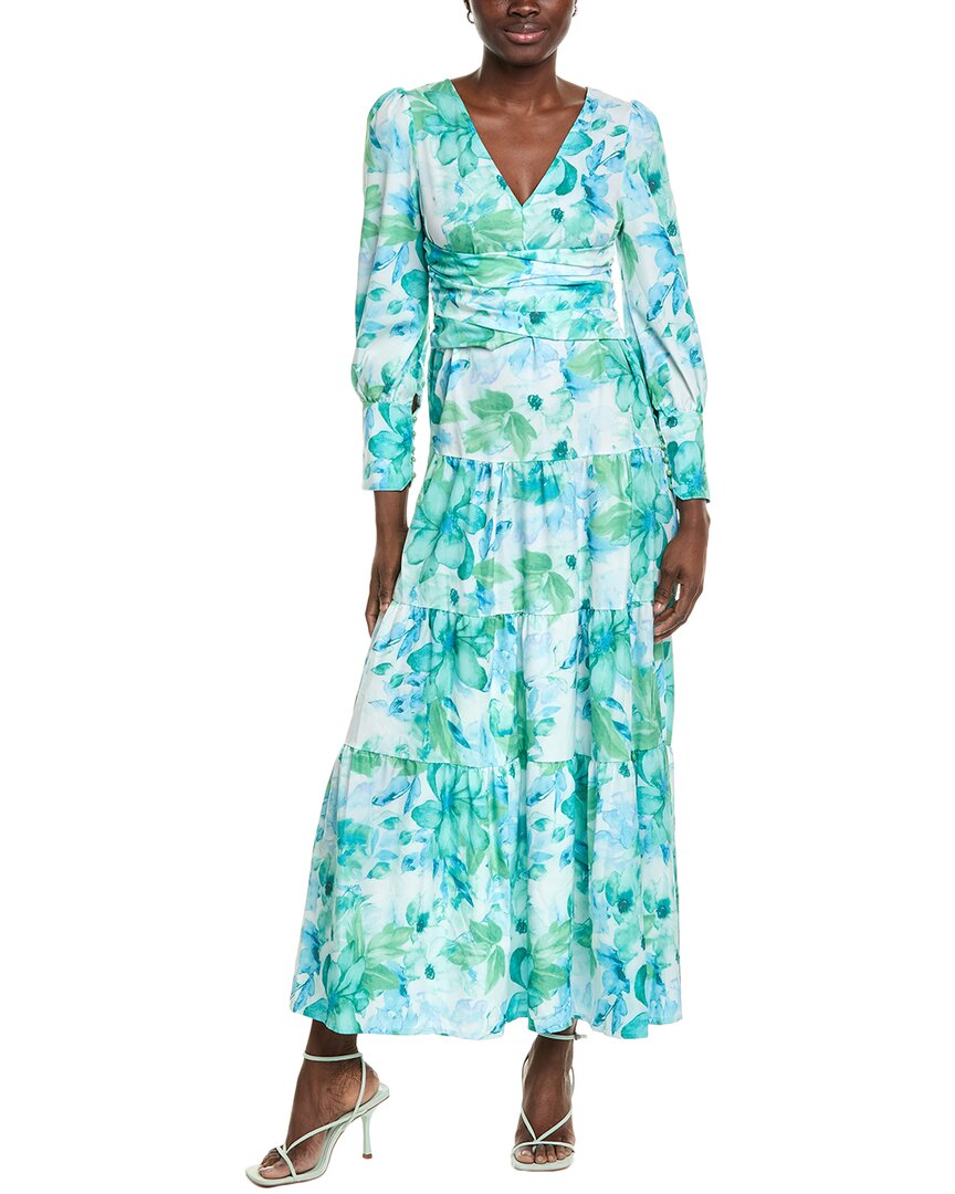 Ipponelli Tiered Midi Dress In Green