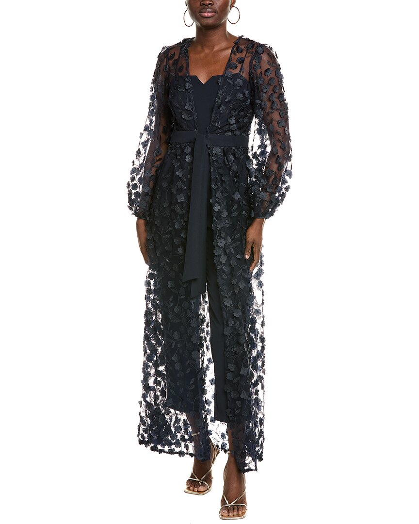 Julia Jordan 3d Embroidered Jumpsuit In Black