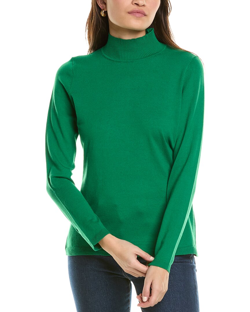 Shop Jones New York Mock Neck Sweater In Green