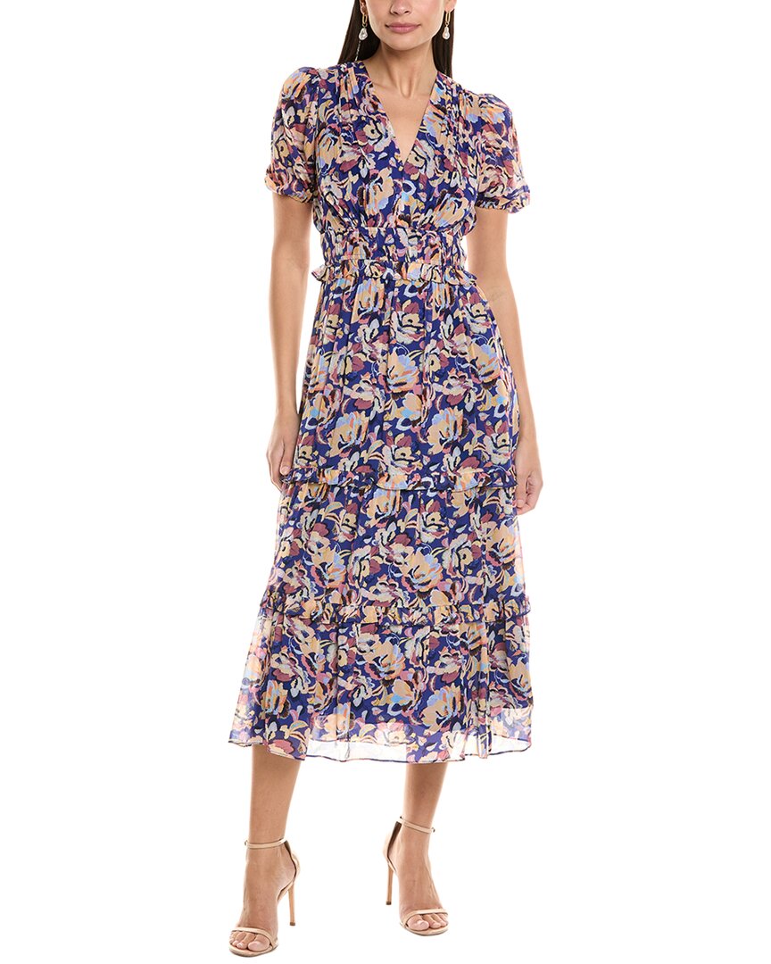 Shoshanna Nevaeh Midi Dress In Blue