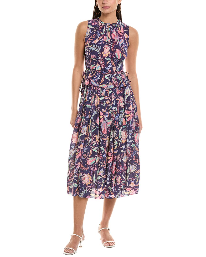 Shoshanna Jane Midi Dress In Blue