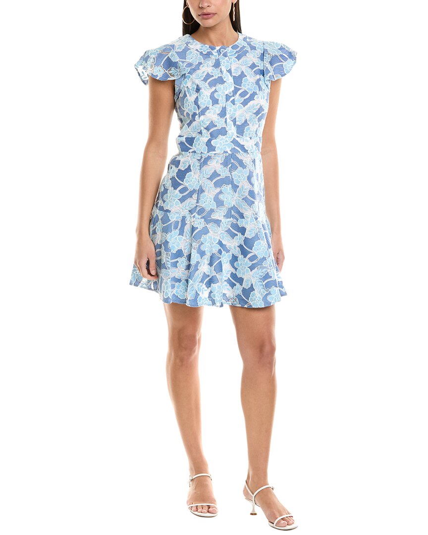 Shoshanna Maverick Mini Dress In Blue