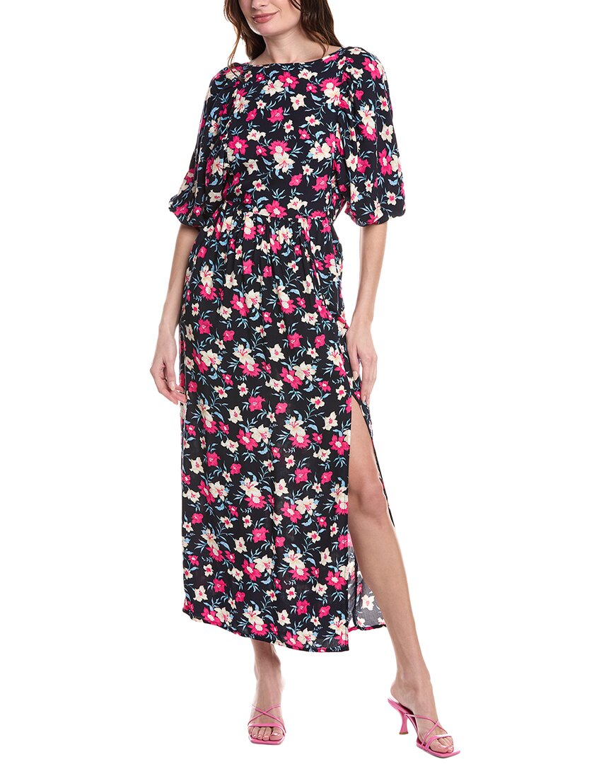 Marion Lace-up Maxi Dress In Black