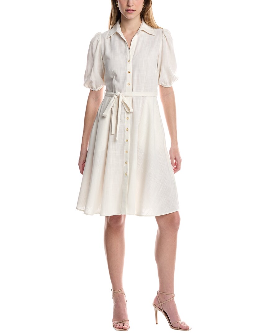 Sharagano Midi Dress In White