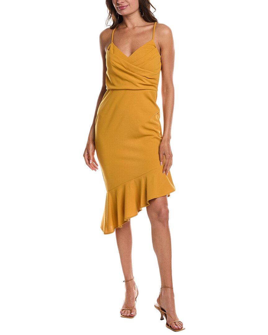 Shop Bebe Spaghetti Strap Midi Dress In Yellow