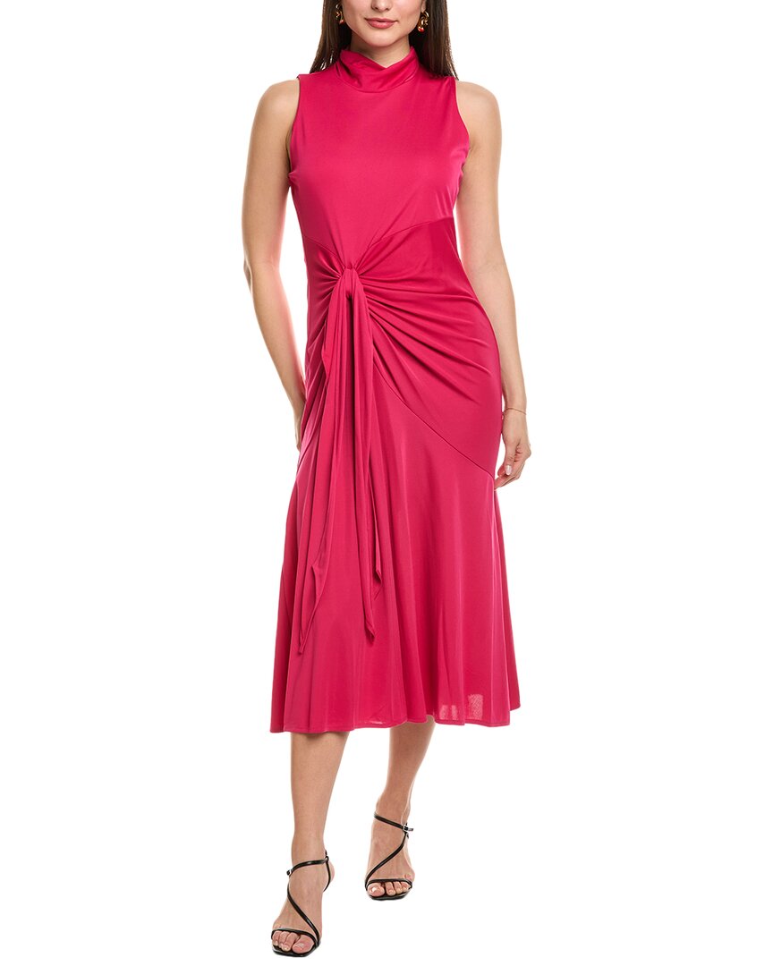 Anne Klein Mock Neck Midi Dress In Pink