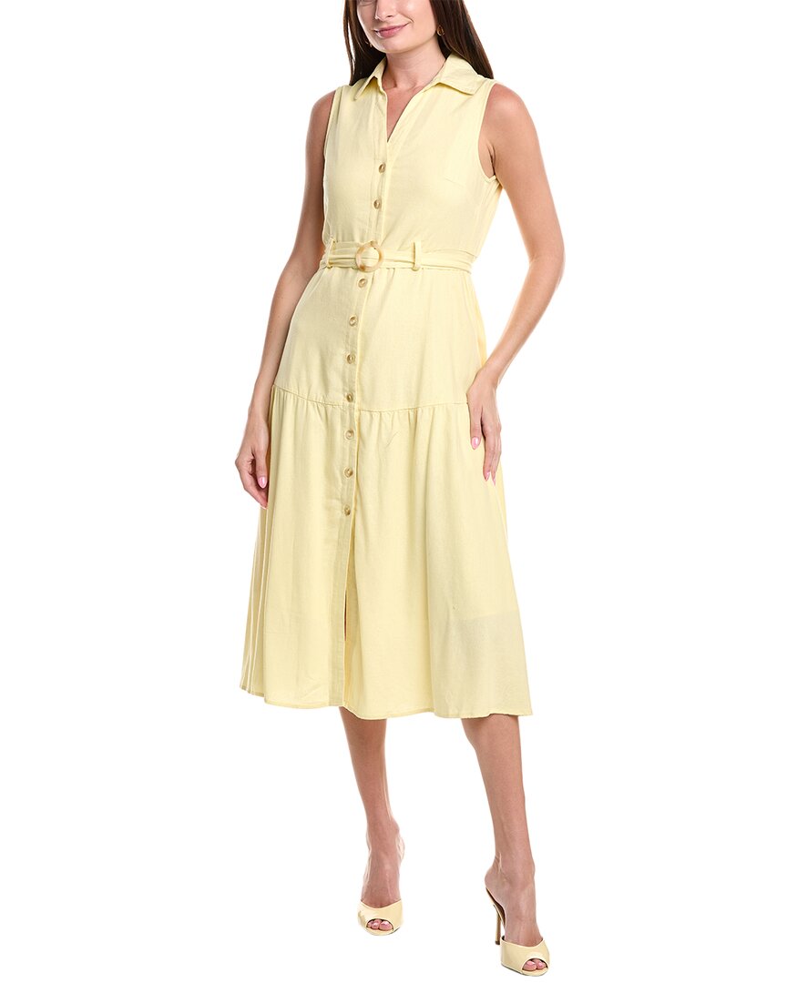 everlane linen workwear dress Tie-Neck Dress in Stretch Linen main image 0