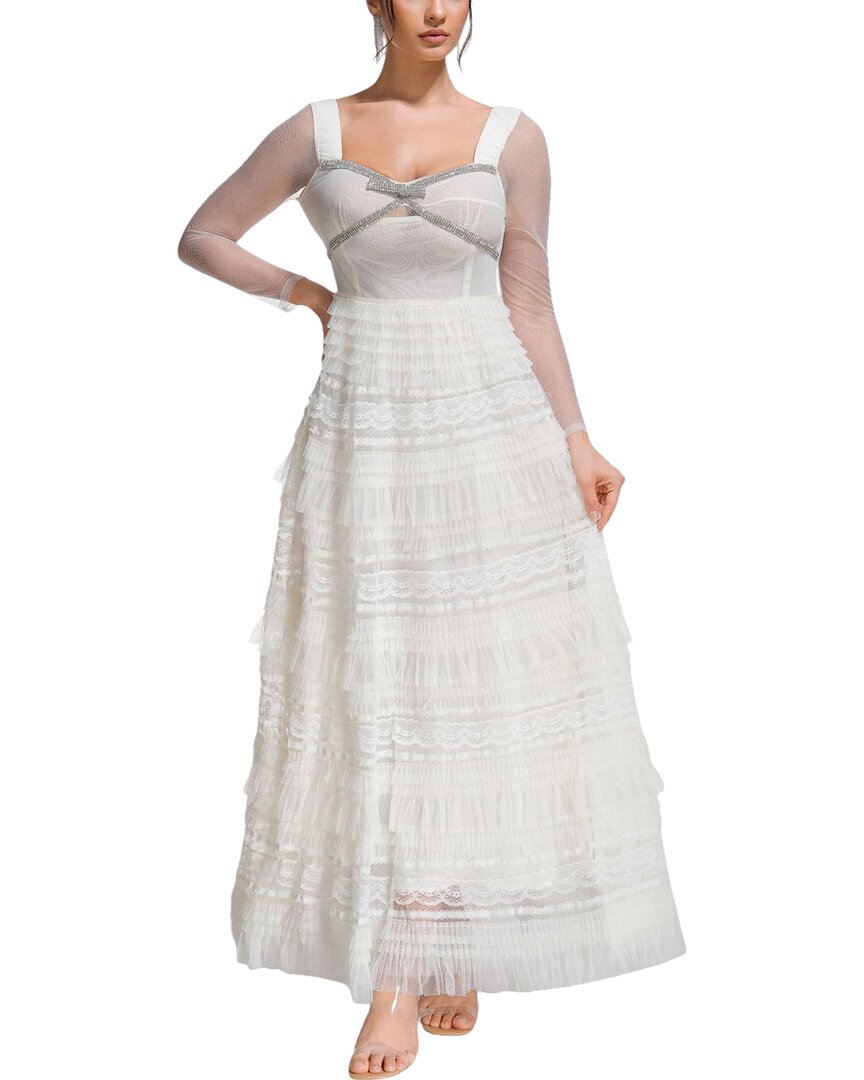 Amina Glam Maxi Dress In Neutral