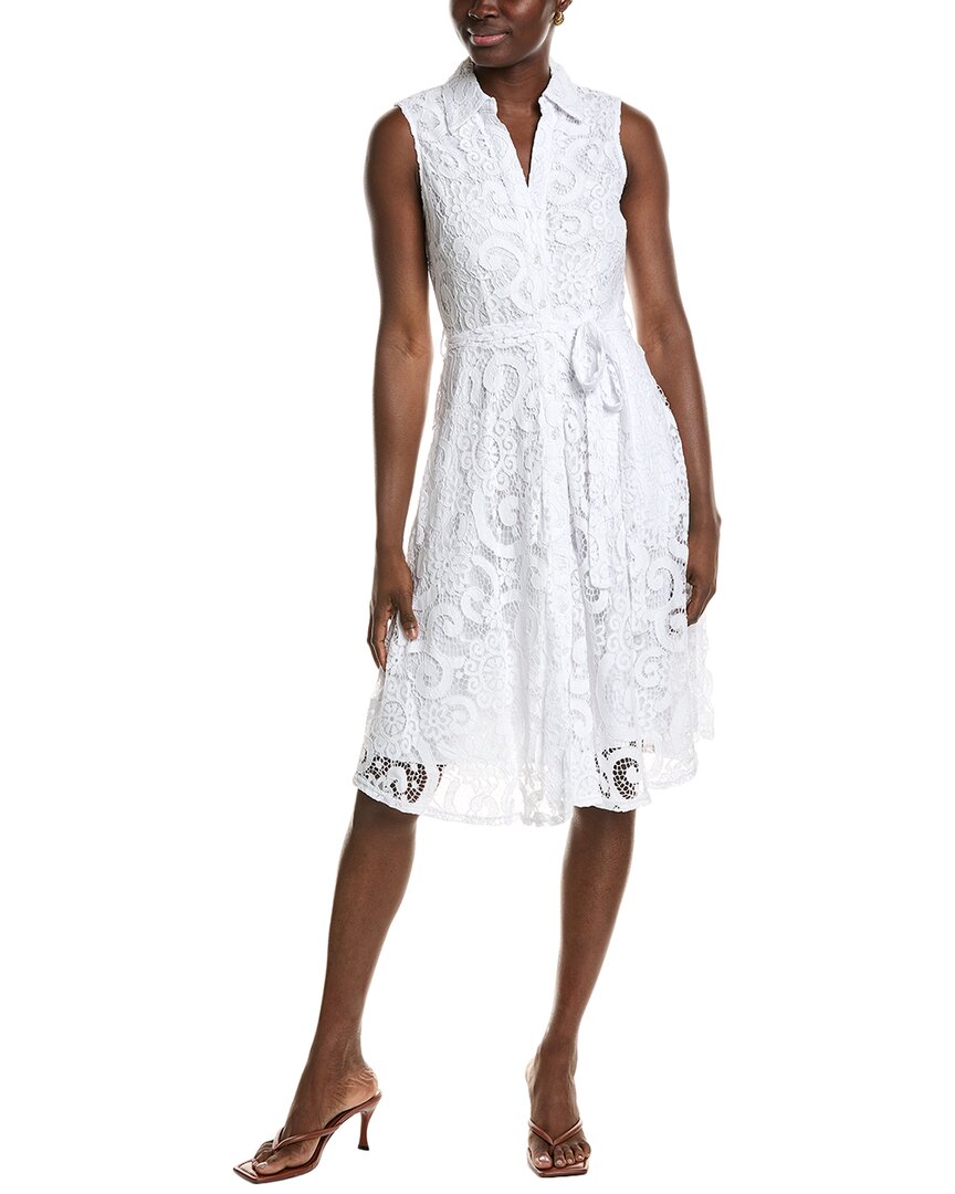 Nanette Lepore Lace Midi Dress In White