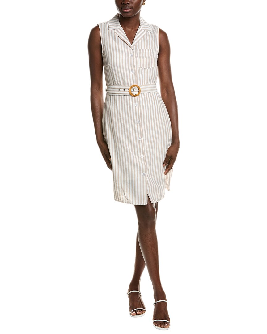 Nanette Lepore Belted Shirtdress In Gold