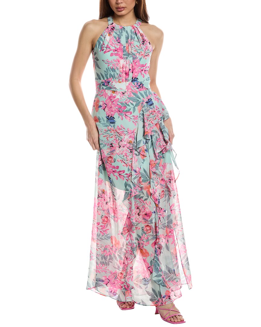 ELIZA J ELIZA J RUFFLE CHIFFON MAXI DRESS 