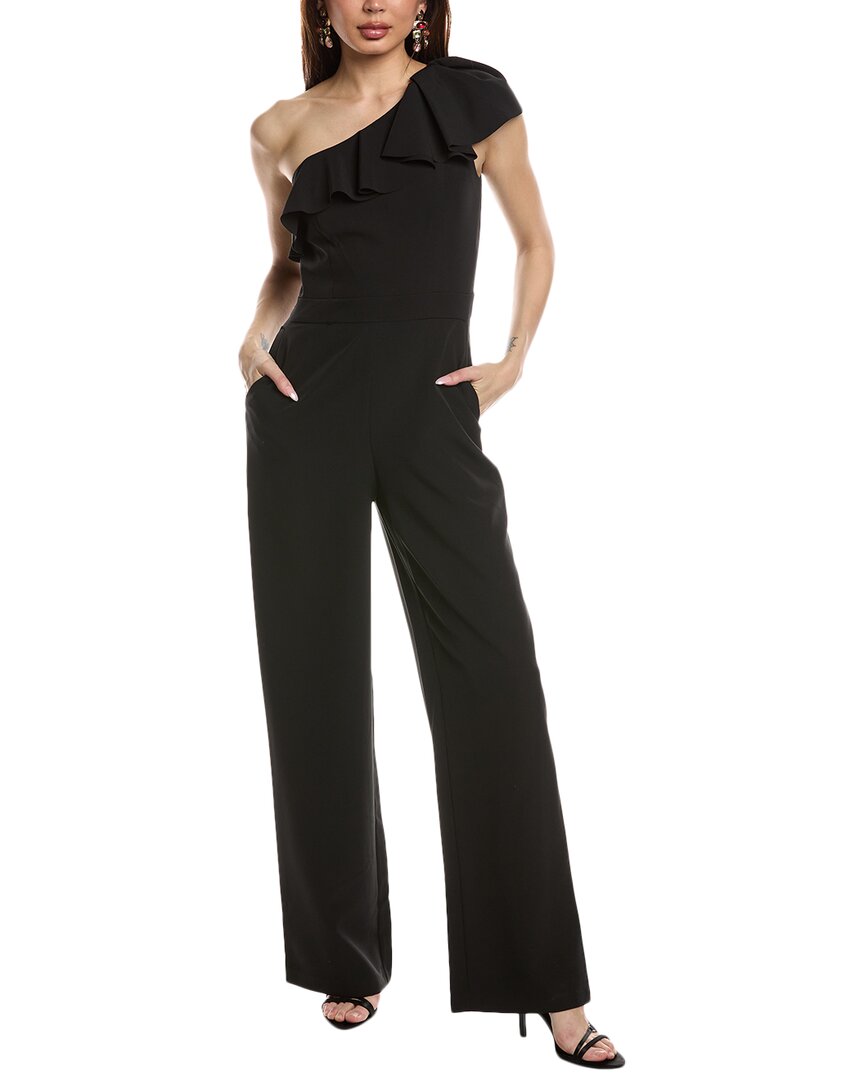 Eliza J One-shoulder Jumpsuit In Black