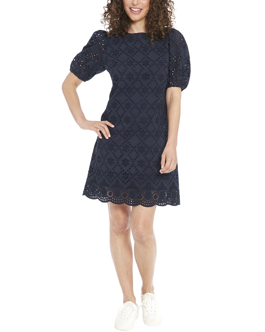 London Times Embroidered Eyelet Shift Dress