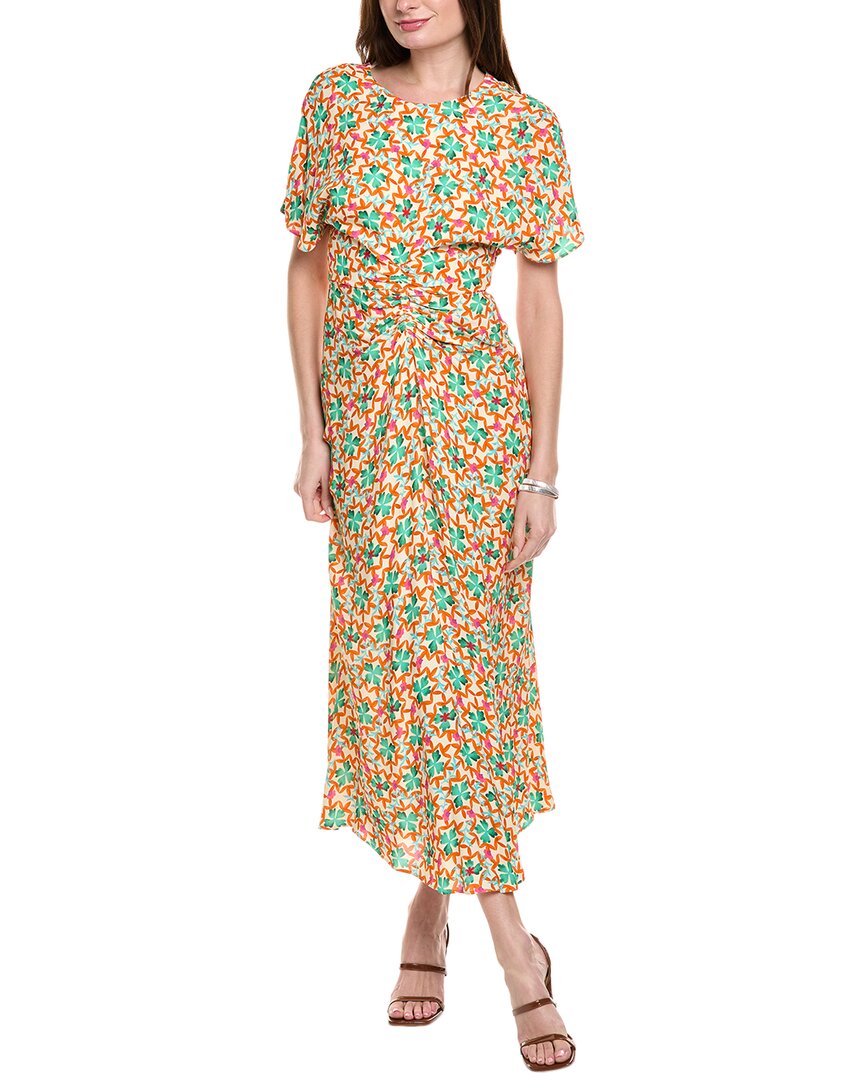 Saloni Ruched Front Midi Dress