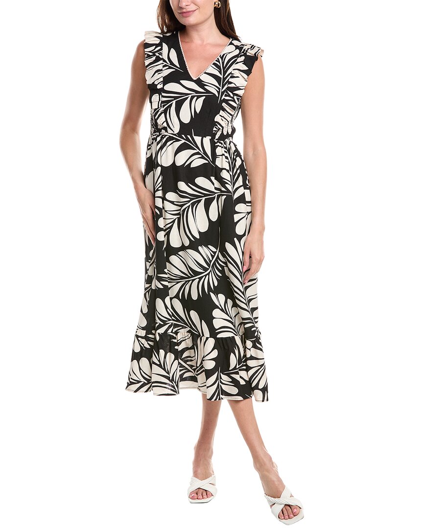 Anne Klein Linen-blend Midi Dress