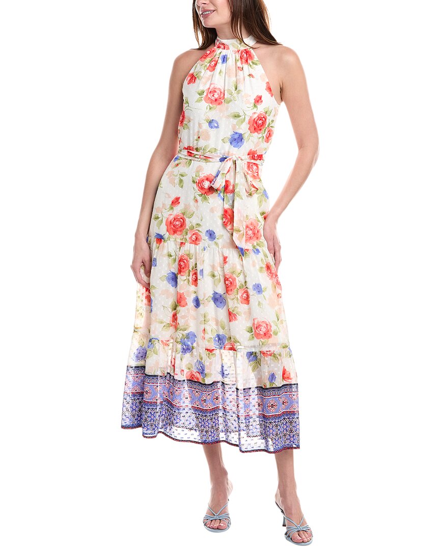 Anne Klein Clip Dot Halter Maxi Dress