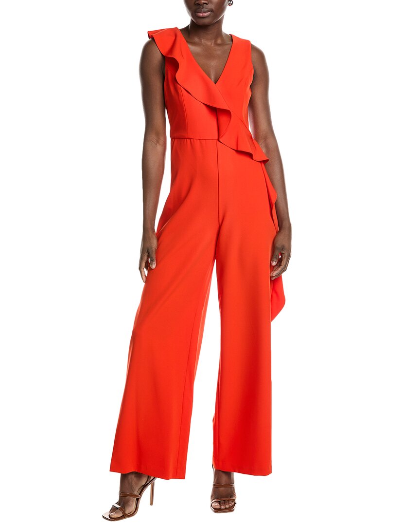 Laundry By Shelli Segal Ruffle Jumpsuit In Red