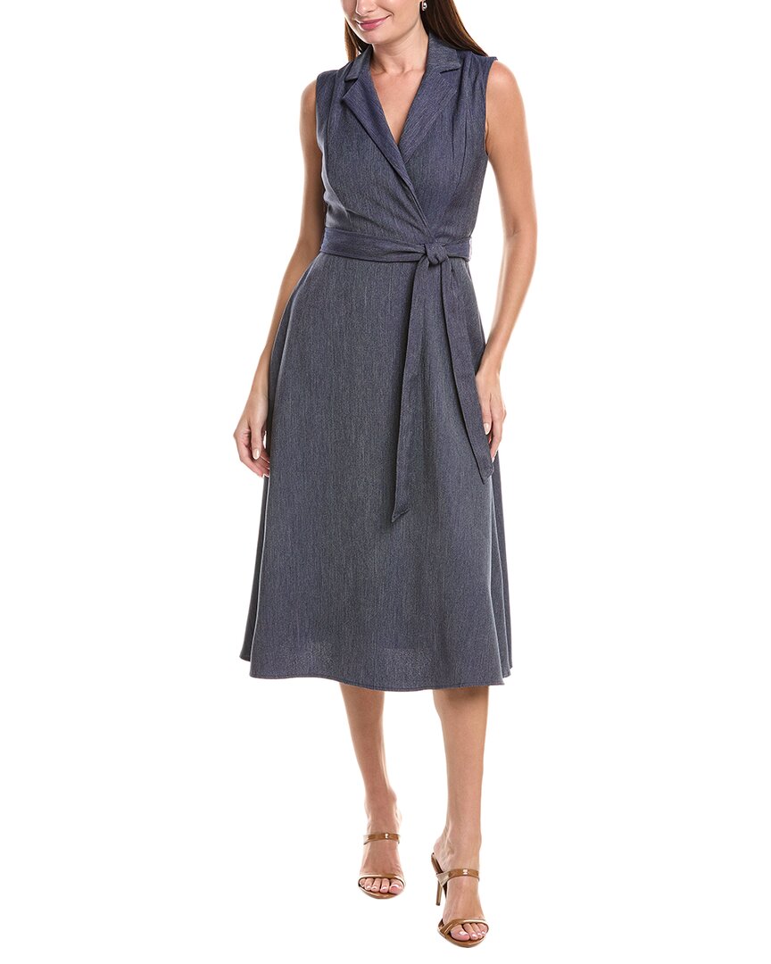 Julia Jordan Sleeveless Faux Wrap Midi Dress In Gray