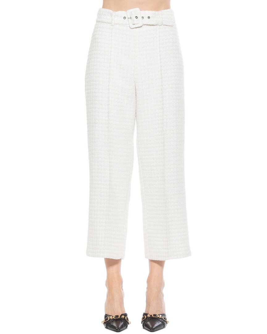 Alexia Admor Caden Tweed Wide Leg Pants In White
