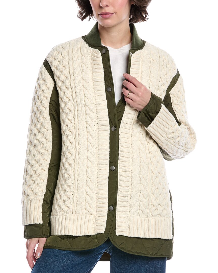 Rag & Bone Winnie Mixed Media Wool-blend Jacket In Neutral