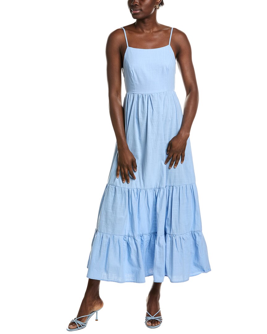 Ipponelli Tiered Midi Dress In Blue