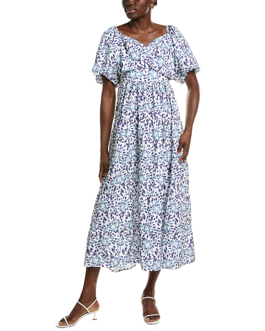 Ipponelli Tiered Midi Dress In Blue