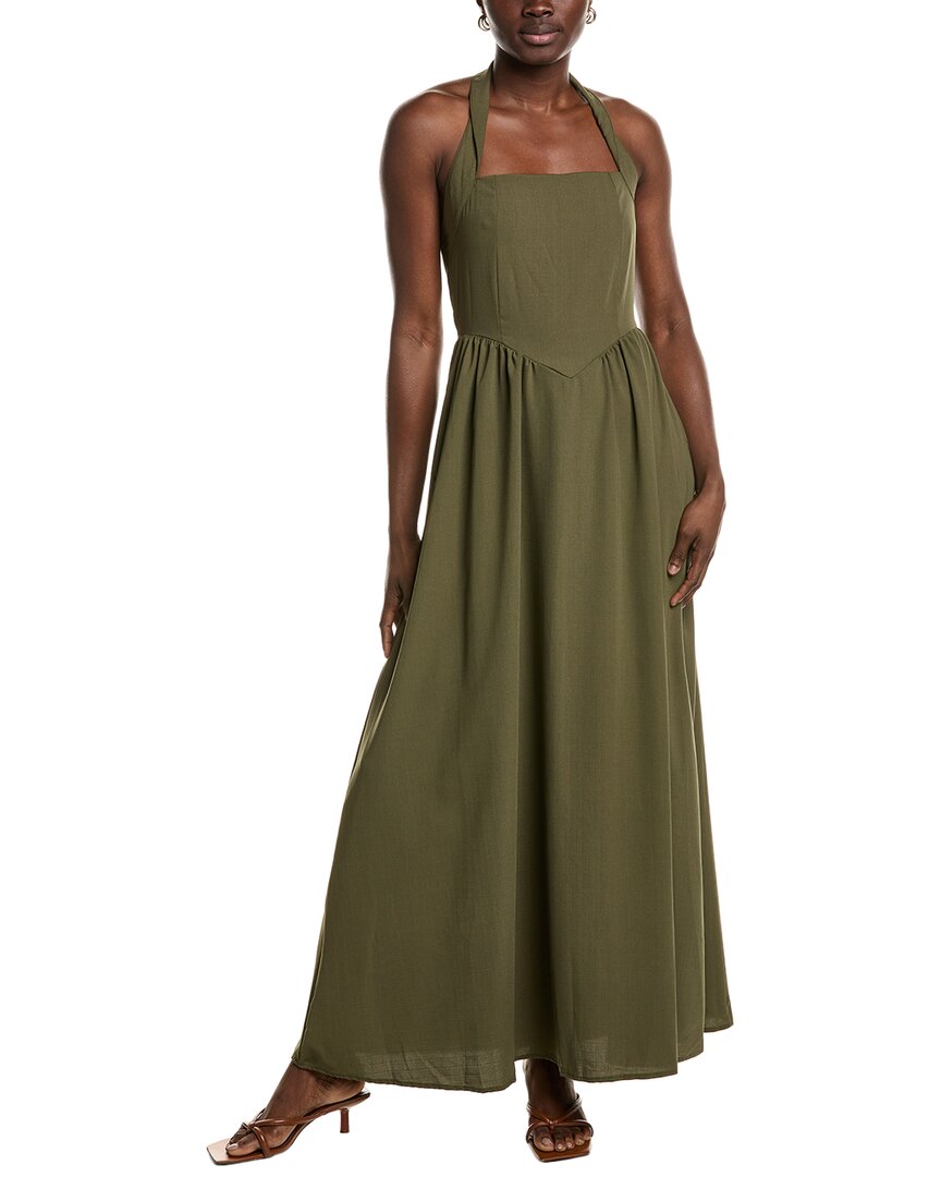 Ipponelli Halter Maxi Dress In Green