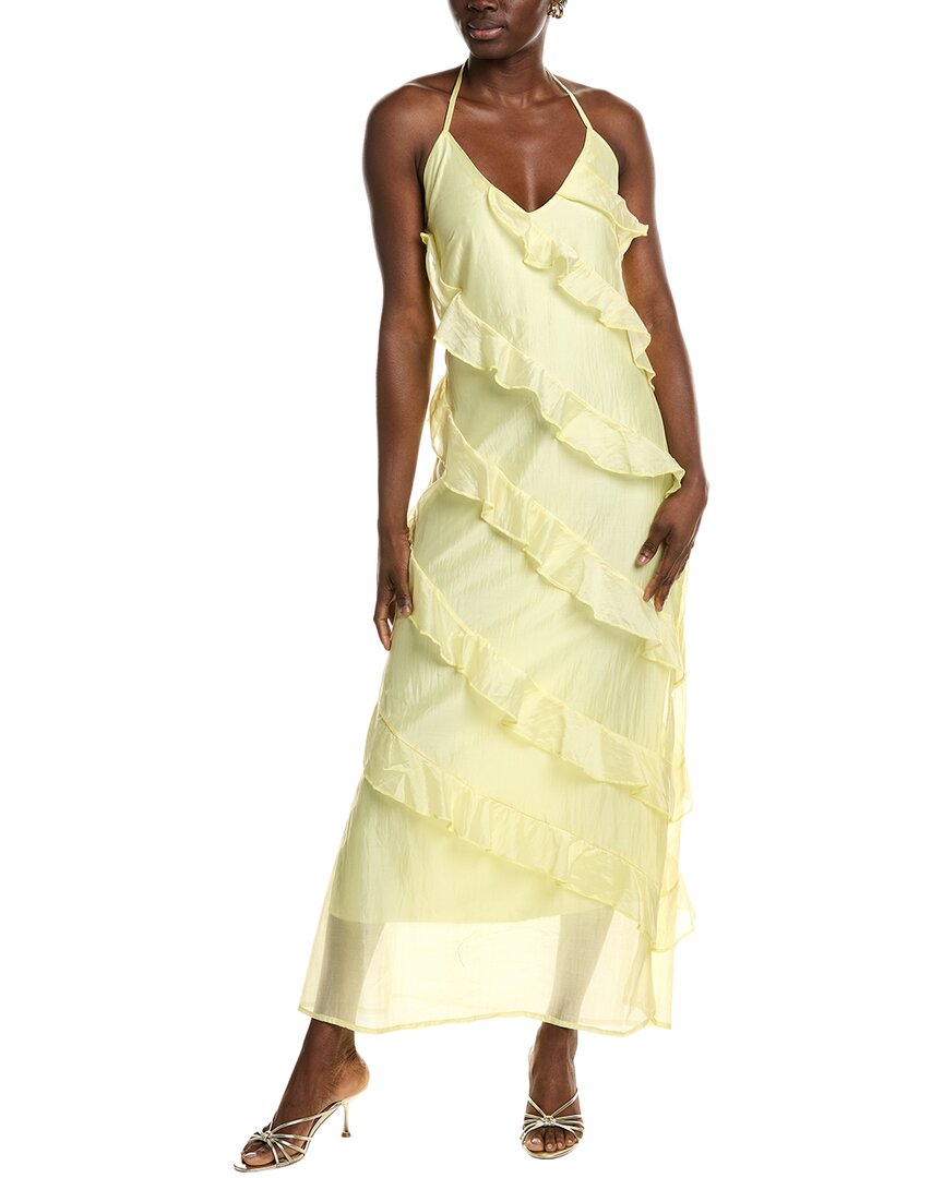 Ipponelli Tiered Ruffle Maxi Dress In Yellow